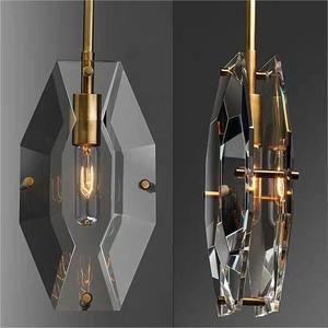 Modern Minimalist Single Pendant <b>Light</b> Unique Creative Postmodern Crystal Chandelier <b>LED</b> Copper Brass Living <b>Room</b> Lighting - Product Image 2