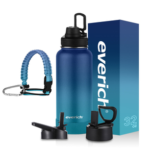 Özel çift duvar termos yalıtımlı paslanmaz çelik spor su şişesi 32oz geniş ağızlı hidro şişe - Product Image 6