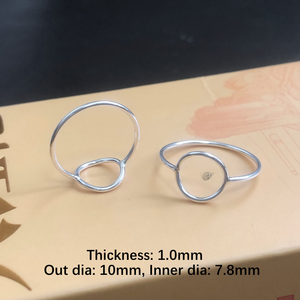 New Gold Filled Open Circle <strong>Ring</strong> 10mm Women <strong>Stacking</strong> Finger 925 <strong>Silver</strong> <strong>Rings</strong> - Product Image 3