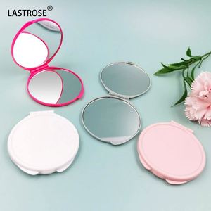 Round Compact <b>Mirror</b> Cosmetic Pink White <b>Small</b> Round <b>Mirrors</b> Double Sided Fold Portable Mini Pocket Vanity <b>Mirror</b> - Product Image 2