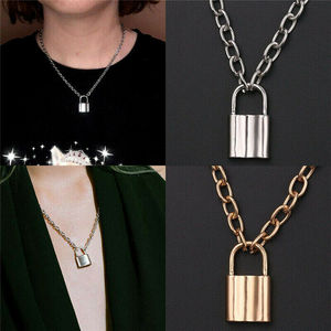 Serrure Pendentif Collier Gothique Charmes Cadenas Collier Déclaration Longue Chaîne Ras Du <span class=keywords><strong>Cou</strong></span> En Acier Inoxydable Bijoux Homme - Product Image 6