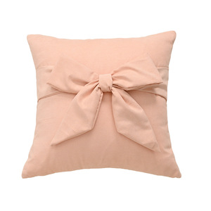 Cuscini e <span class=keywords><strong>Federe</strong></span> Decorative in Finta Pelle Scamosciata Tinta Unita con Fiocco Annodato a Mano, Graziosi Cuscini Decorativi per Soggiorno, Divano e Camera da Letto - Product Image 4