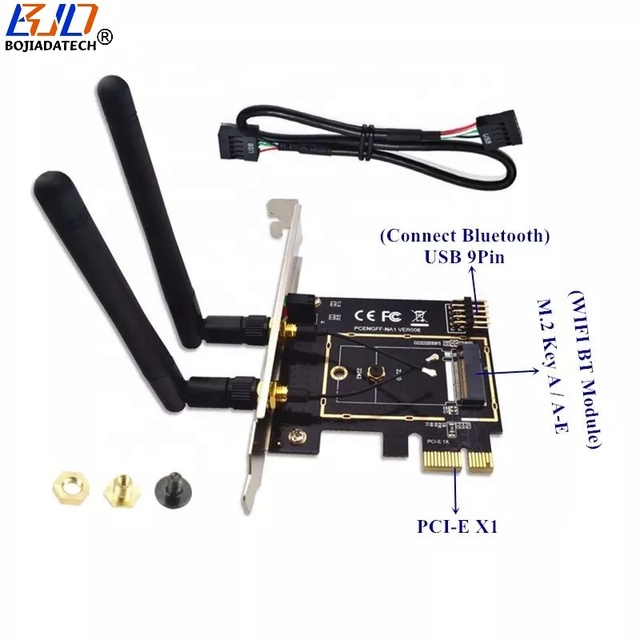 PCI Express PCIe X1 PCI-E 1X to NGFF M.2 Key A+E Adapter Card for Wifi BT Module in Stock