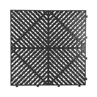 Dalles de sol de garage en PVC à emboîtement professionnel, 40x40cm, imperméables, avec grille de drainage ventilée, pour rénovation commerciale