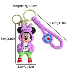 2025 <strong>Mickeyed</strong> <strong>Mouse</strong> Keychain PVC Figure Car Keyring Gift - Product Image 4