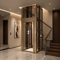 Ascenseur domestique sécurisé et stable de 300 kg avec cabine en verre, 3 étages, design moderne, ascenseur d'observation résidentiel