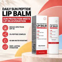 Baume à lèvres aux peptides et aux fruits, écran solaire minéral, imperméable, oxyde de zinc, anti-âge, réduit les rides des lèvres, hydratant, stick à lèvres