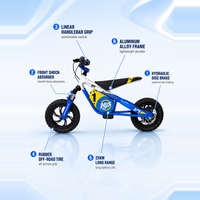 Moto électrique puissante pour enfants, cadre en alliage d'aluminium, frein à disque hydraulique, vitesse maximale 33 km/h, pour les 3-6 ans, facile à conduire, OEM ODM