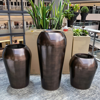 Pot de fleur en métal géant intérieur/extérieur de luxe pot de plante carré revêtement en poudre grande boîte à fleurs carrée pour hôtels pour plancher