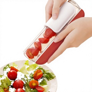 Trancheuse rapide en gros pour tomates cerises et raisins, coupe-fruits manuel compact, outil de cuisine sûr pour la préparation de salades - Product Image 3