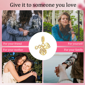 MULA Golden Series-Pendentif arbre généalogique en argent 925 doré Charms Zircon Design fin Bijoux personnalisés pour enfants Cadeau de fête - Product Image 6