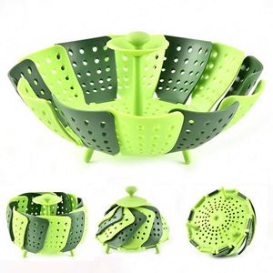 Customizable Logo Household Kitchen Portable Plastic Food <b>Steamer</b> Multi-Functional Folding Silicone Vegetable <b>Steamer</b> Basket - Product Image 5