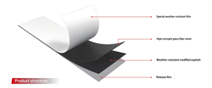 Feutre de toiture imperméable durable 1,5 mm, isolation <span class=keywords><strong>phonique</strong></span> et thermique, membrane bitumineuse auto-adhésive résistante aux intempéries, rouleau - Product Image 3