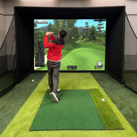 Kit de structure pour simulateur de golf intérieur/extérieur avec filet de frappe et écran d'impact sur mesure pour l'entraînement