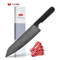 Cuchillo de Chef Japonés Kiritsuke de 8 Pulgadas (200mm) con Hoja de Damasco de 67 Capas, Núcleo VG10, Mango G10 de Espiga Completa, Borde Hamaguri, Personalizado OEM