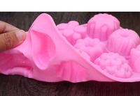 Moule à pâtisserie en silicone pour gâteau chocolat gelée pouding moules à dessert 12 trous avec fleur en forme de coeur