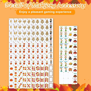 ชุดไพ่นกกระจอกอเมริกันแบบพกพาเมลามีนไล่เฉดสีฮาโลวีน 160 แผ่น สีส้ม - Product Image 3