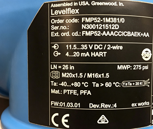Medidor de Nivel por Radar Guiado Levelflex FMP52-1M381/0 FMP52-AAACCICBAEK+AA - Product Image 5