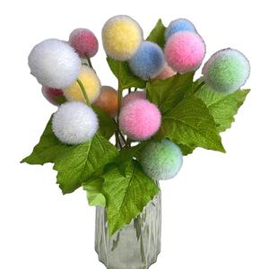Venta al por mayor barato 3 tenedores bola de <span class=keywords><strong>lana</strong></span> <span class=keywords><strong>flores</strong></span> artificiales para varias graduaciones de Navidad Día de San Valentín Día DE LA MADRE Pascua - Product Image 4