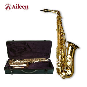 Saxofone <span class=keywords><strong>Alto</strong></span> Eb com Chave de F# Sopro de Madeira com Acabamento em Laca Dourada (SP1001G) - Product Image 2