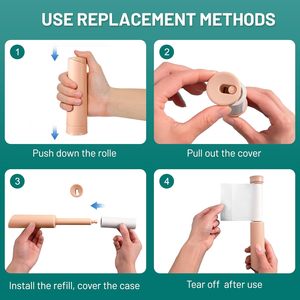 Lot de 3 rouleaux anti-poils manuels réutilisables à 60 couches, personnalisables, en plastique lavable, pour poils d'animaux – Vente en gros - Product Image 2