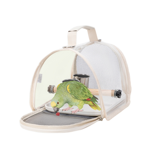 Portagabbia da viaggio portatile piccolo uccello con posatoio in piedi e comodo tappetino pieghevole porta gabbia da viaggio per piccolo uccello - Product Image 1