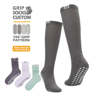 Chaussettes de yoga en coton personnalisées pour femmes, antidérapantes, pour Pilates, ballet, danse, chaussettes de yoga avec grip