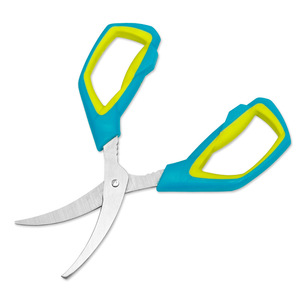 Shrimp Deveining <b>Scissors</b> Stainless Steel Blue And Yellow Elbow Shape For Home <b>Kitchen</b> Use - Product Image 2