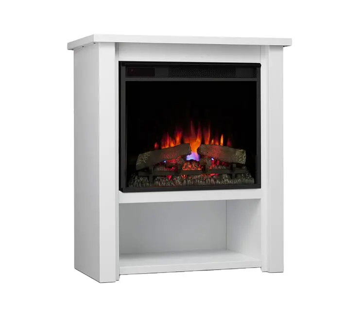 Hoge Kwaliteit 23 Inch Frame In Hout Elektrische Open Haard Logset En Kristal Decoratieve Open Haard In Wit Gepoedercoat