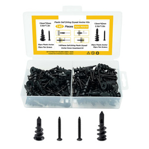 Baiguluo Drywall Anchor Kit 140pcs Plastic Self Drilling Screws For Gypsum Board Installation - Product Image 1