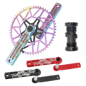 Litepro edge road bike folding bicycle crankset Single chain ring 8/9/10/11speed 50/52/54/56/58T BCD 130mm BSA 170mm crankset