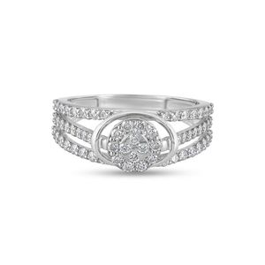 Blossom Bliss Anillo de diamantes de plata Joyería original inspirada en flores con certificado IGI Estilo clásico para bodas y fiestas - Product Image 1