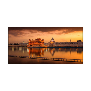 Stampe d'arte religiosa indiana: Paesaggio del Tempio d'Oro Sikh su tela con cornice, decorazione di lusso per la casa - Product Image 6