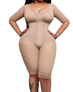 Stage 2 Knee Length Full Body Shaper Fajase Para Mujer Trainer Waist Big Buttock Colombian Girdle Shapewear <strong>Bodysuit</strong> with Sleeve - Product Image 6