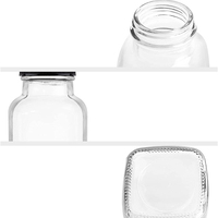 Bouteille en verre carrée transparente écologique avec bouchon à vis, réutilisable pour jus, café infusé à froid, lait - Vente en gros à chaud