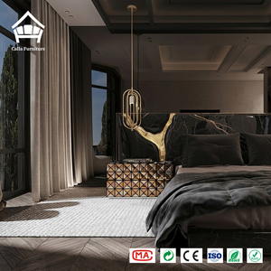 <span class=keywords><strong>Table</strong></span> <span class=keywords><strong>de</strong></span> <span class=keywords><strong>Chevet</strong></span> <span class=keywords><strong>de</strong></span> Luxe en Métal Facetté Argent Bronze <span class=keywords><strong>Noir</strong></span> – Panneaux Personnalisables pour Hôtels et Villas – Solution Complète pour Ameublement Intégral - Product Image 2