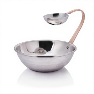 Ensemble de bols ronds en acier inoxydable de qualité supérieure pour chips et trempettes, plateau Tawa et saladiers – Prix avantageux pour servir les entrées - Product Image 3