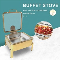 YITIAN Fourniture d'équipement de restaurant supérieur pour traiteur Ensemble de chauffe-plats en acier inoxydable de luxe pour buffet
