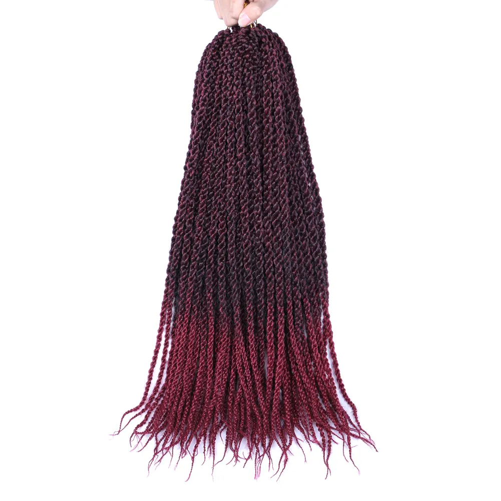 Nr. 84 22Inch 3d Kubieke Twist Gehaakte Vlechten Afro Synthetische Ombre Senegalese Twist Hair Extensions