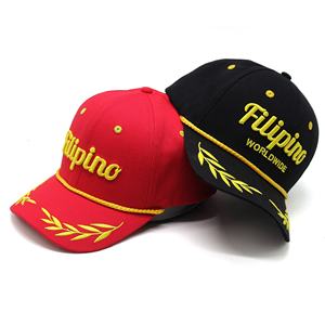 100% algodón personalizado 3D bordado 6 paneles clásico cuerda ala gorra de béisbol americano deportivo Gorras venta al por mayor patrón de letras impresas - Product Image 5