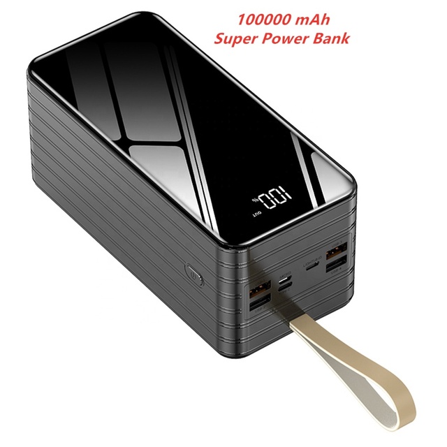 Factory Wholesale Powerbank 100000mah Power Bank 100000mah 4 USB Output Fast Charging Power Bank 100000mah Mobile Phone Charger