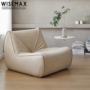 WISEMAX FURNITURE Modern Apartment Living Room Sofas Couch <b>Small</b> Leisure Single Accent <b>Chair</b> with Ottoman Floor Lazy Bean Bag - Product Image 3