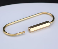 Porte-clés ovale en laiton, style nordique simple, avec boucle à vis, style européen, grande forme ovale, en cuivre