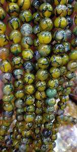 ลูกปัดพลอยหินธรรมชาติอาเกตทรงหลวมลายมังกร - Product Image 6