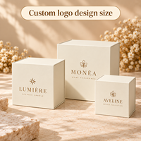 Boîtes en ivoire en gros, emballage pliable personnalisé pour bougies, boîte cadeau magnétique musicale de luxe en forme de cube de 20 cm, pliable, XXL