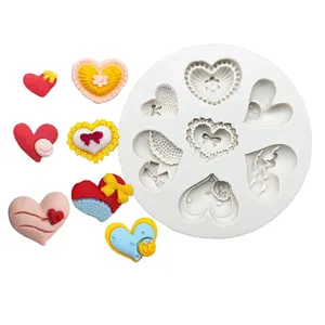 Moule à gâteaux en silicone en forme de cœur, fleur, nœud souriant, tête de rose, décoration pour Cupcake au chocolat, gâteau, ustensile de fondant, s100 g