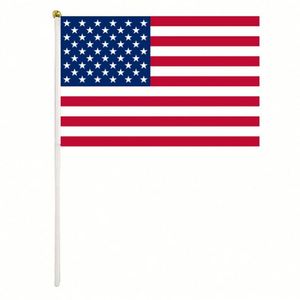 Drapeau américain personnalisé 3x5 pieds en polyester, mât en aluminium, étoiles et rayures doublement cousues, pour les défilés de vacances, la décoration extérieure - Product Image 2