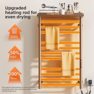 Porte-serviettes électrique intelligent chauffant pour salle de bain, barre chauffante électrique pour serviettes avec séchage à température constante, en fibre de carbone - Product Image 4