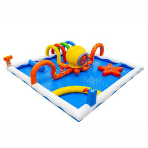 充气水滑梯儿童充气屋，带攀爬墙和水上游乐设施 |   厂家直销海洋世界章鱼款 - Product Image 1