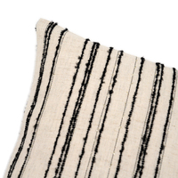 Coussin décoratif neutre en lin pour la maison, mélange de fibres, rayures incrustées de fils dorés, pour canapé et chambre à coucher